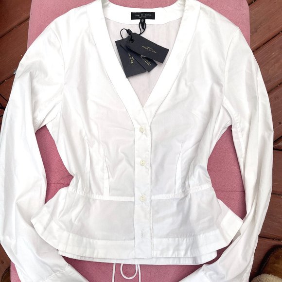 NWT Rag & Bone Victorine Tied Peplum Shirt - Picture 10 of 13